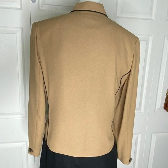 Henry Lee Womens Vintage 80's Tan Dress & Blazer Classy Sz 6 EUC! - Picture 10 of 14